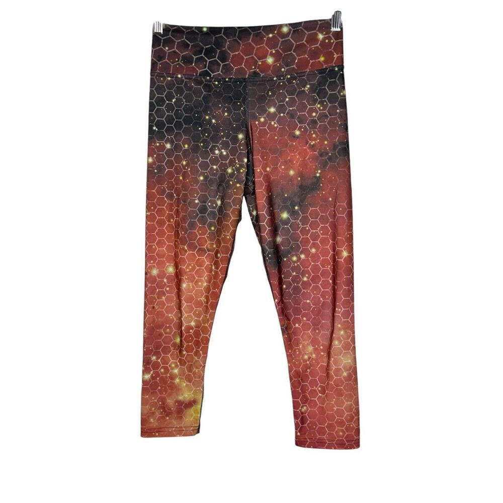 Eagle Rock Werkshop Womens Honeycomb Triathlon Capri Leggings Small Art To‎ Wear